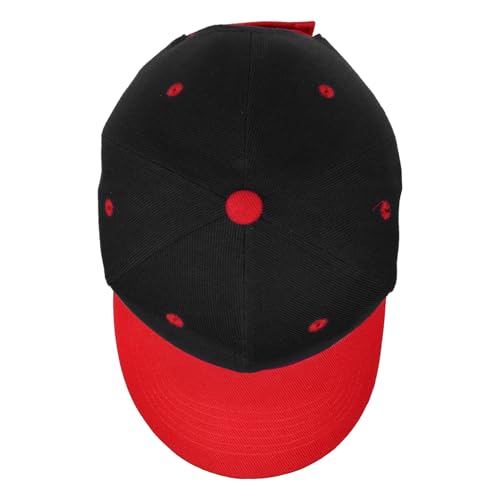 Falari Wholesale Bulk Lot 12-Pack Baseball Cap Adjustable Size Plain Blank Solid Color - color: Black/Red