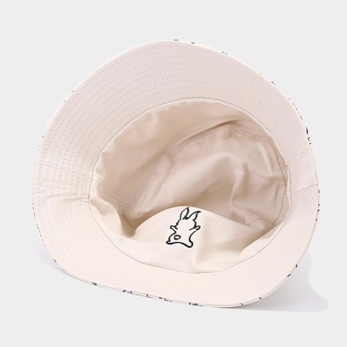 Quanhaigou Bucket Hats Unisex Sun Summer Travel Beach Fishing Cap for Men Women Teens - color: Beige Rabbit