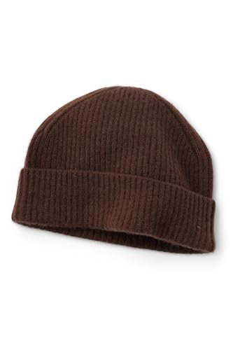 Fishers Finery Women's 100% Cashmere Cuffed Beanie - color: Brown