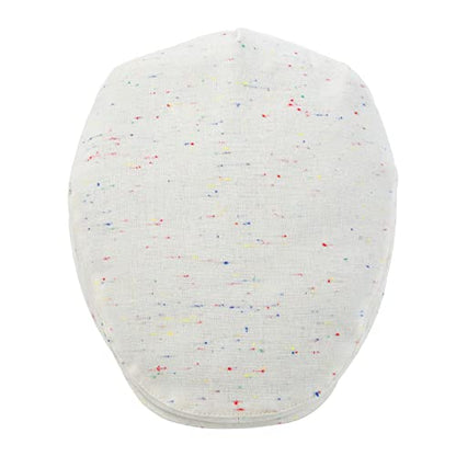 STARANCE Men Thin Cotton Gatsby Newsboy Cap - color: Flecked Beige, size: 7 3/4