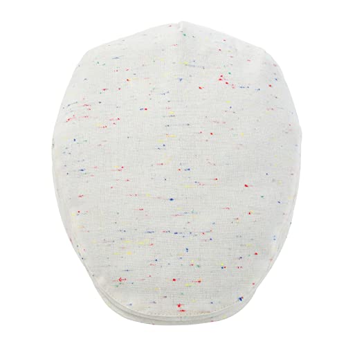 STARANCE Men Thin Cotton Gatsby Newsboy Cap - color: Flecked Beige, size: 7 3/4