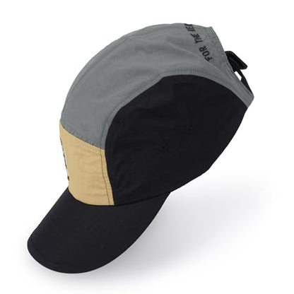 CLAPE 5 Panel Cap Curved Bill Dad Golf Cap Waterproof Nylon Hat Stylish Embroidered Baseball Cap Hip Pop Dancing Snapback Cap - color: Dotb1-black