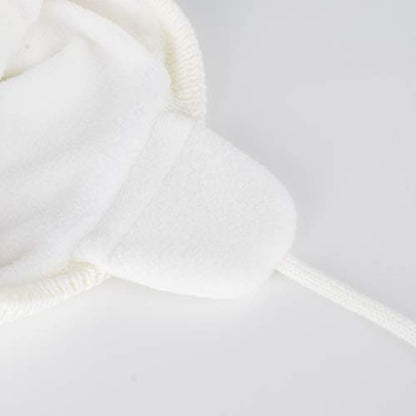 Baby Toddler Beanie Earflap Winter Hat Fleece Lined Knit Cap Girls Boy - color: White, size: 2-5T