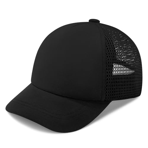 Olreco Baby Baseball Cap Toddler Baseball Hat with Mesh Infant Hat for Baby Boy Hats Toddler Ball Cap Kids Trucker Hats Girls - color: Black, size: 2-5T