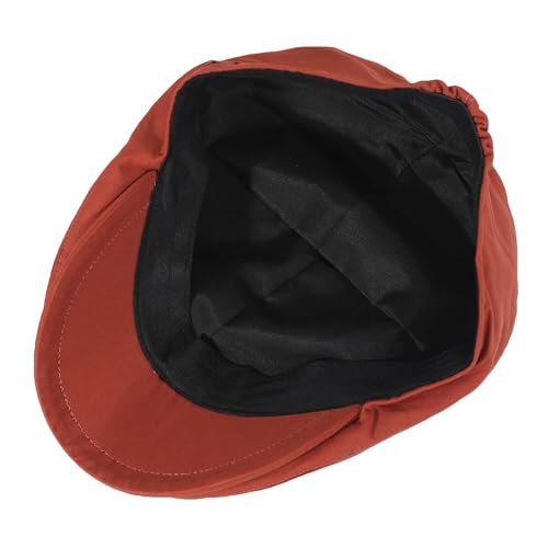 ZLYC Men Cotton Flat Cap Summer Scally Newsboy Beret Driver Hat - color: Solid Orange