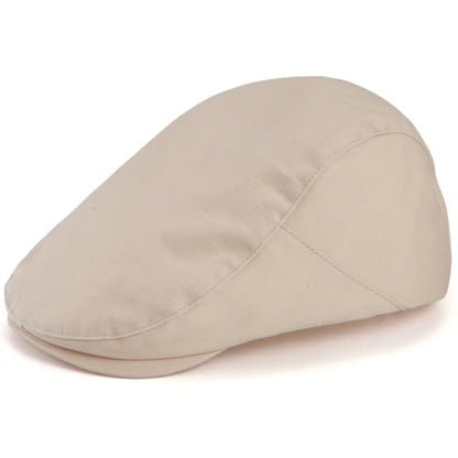 Classic Solid Flat Cap Newsboy Hats for Men Retro Cabbie Driving Adjustable - color: C03 Beige With Mesh Lining