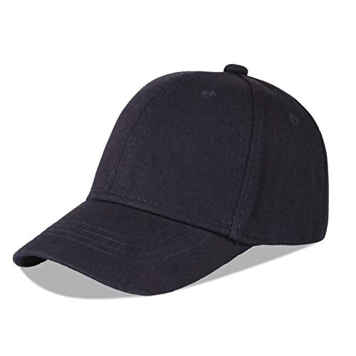 LANGZHEN Cotton Outdoor Toddler Girls Boys Plain Baseball Cap Baby Infant Structured Adjustable Hat for Kids Sun Hat - color: Black, size: Medium