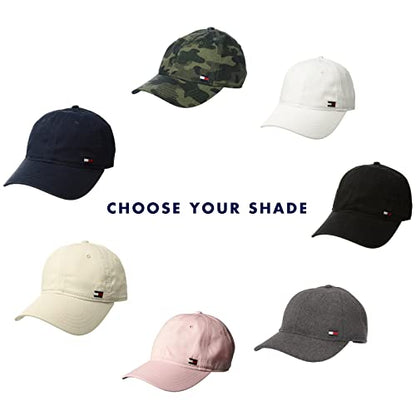 Tommy Hilfiger Men's Cotton Billy Adjustable Flap Baseball Cap - color: Black