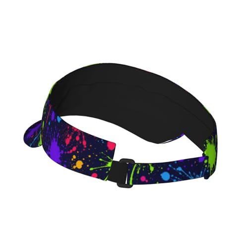 Sun Visor Hats Adjustable Open Top Sport Hat for Golf Women/Men - color: Random Tie-dye Graffiti