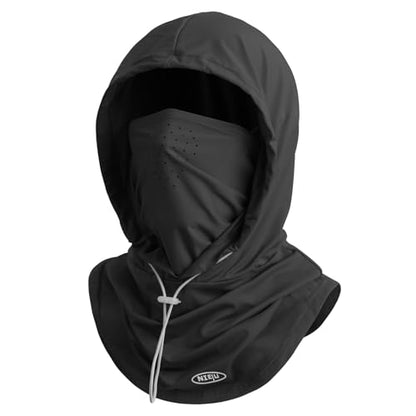 Summer Balaclava Face Mask with Breathable Holes Sun Face Shield for Men - color: Black