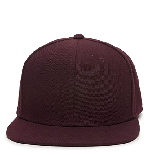 Dark Wine Flat Bill Snapback – High Crown Structured Urban Baseball Cap