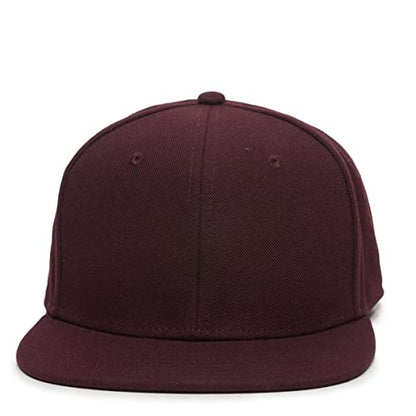 Dark Wine Flat Bill Snapback – High Crown Structured Urban Baseball Cap