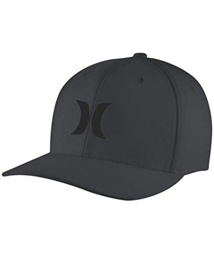 Hurley Men's Caps - One & Only Flexfit Baseball Cap - Fitted Hats for Men (S-XL) - color: Black/(Black), size: Small-Medium