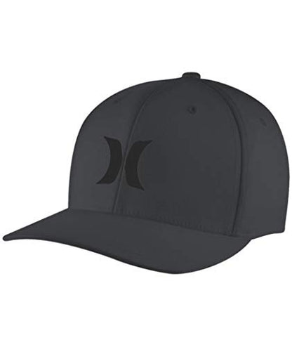 Hurley Men's Caps - One & Only Flexfit Baseball Cap - Fitted Hats for Men (S-XL) - color: Black/(Black), size: Small-Medium