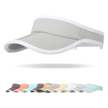 Sun Visor Caps Foldable Brim Adjustable Visor Hats for Women Men - color: Grey