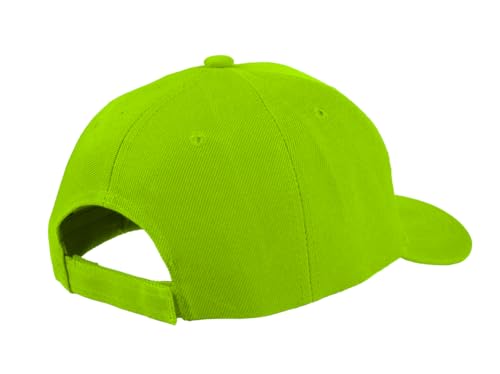 TK Flex Blank Hats, Adjustable Plain Hats, Casual Women's and Men's Hats, Baseball Caps for Patches and Embroidery, 12 Pack - color: Neon Green