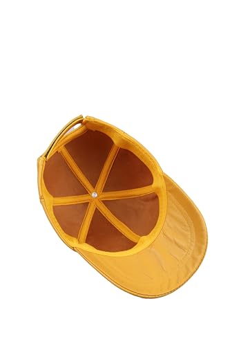 Genuine Leather Unisex Baseball Cap - color: Yellow