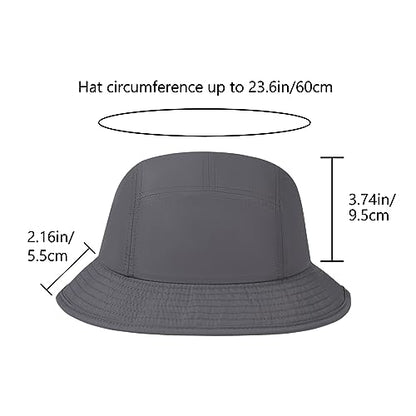 BASSDASH UPF50+ Fishing Bucket Hat for Men Women Lightweight Water Resistant Packable Outdoor Summer Sun Hats FH13 - color: Dark Grey