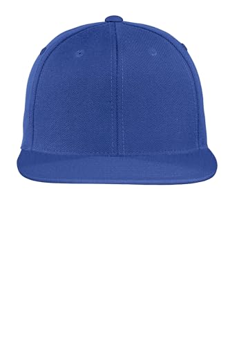 SPORT-TEK Unisex Classics Flat Bill Snapback Cap | Snapback Hat for Men & Women, High Profile Design with 7 Position Closure - color: True Royal