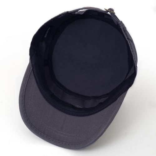 Cadet Hat Flat Top Hats Army Military Caps for Men Women - color: Gray 7