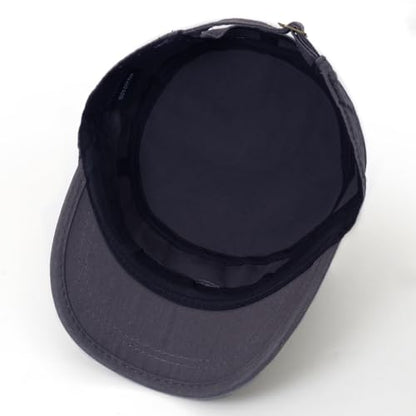 Cadet Hat Flat Top Hats Army Military Caps for Men Women - color: Gray 7