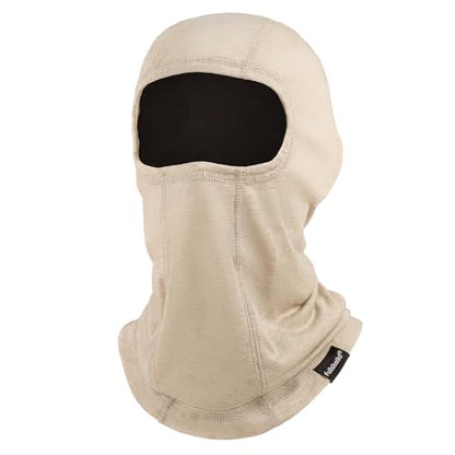 Summer Cooling Balaclava UPF 50+ Full Face Cover Lightweight for Men Women - color: Oatmeal