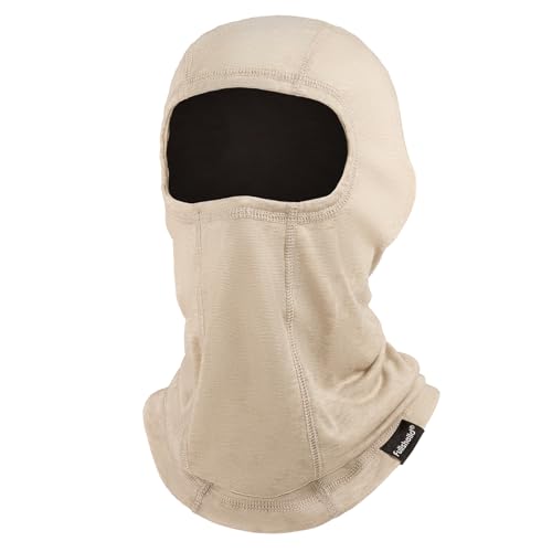 Summer Cooling Balaclava UPF 50+ Full Face Cover Lightweight for Men Women - color: Oatmeal
