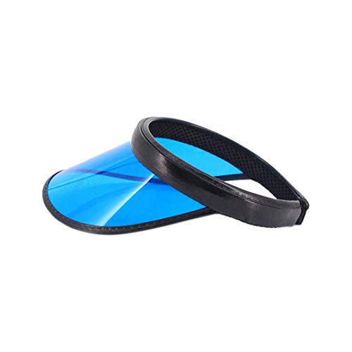 Surkat Women Sun Visors Hologram Wide Brim Thicker Sweatband UV Protective Sportswear Visors Sunhat - color: Blue