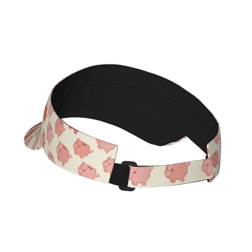 Sports Sun Visor Hat for Men Women, Adjustable Breathable Golf Tennis Cap - color: Pixel-style Pink Piggy Bank