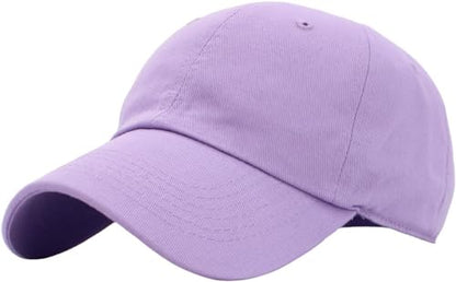 KBETHOS Classic Unisex Cotton Adjustable Low Crown Baseball Cap – Plain Dad Hat - color: Lavender