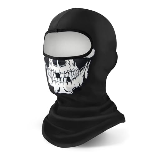 YESLIFE Summer Balaclava Ski Mask for Men&Women, Face Mask - color: White Skull