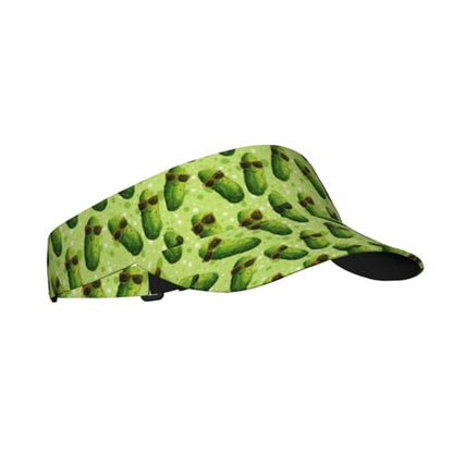 Sports Sun Visor Hat for Men Women, Adjustable Breathable Golf Tennis Cap - color: Pickle