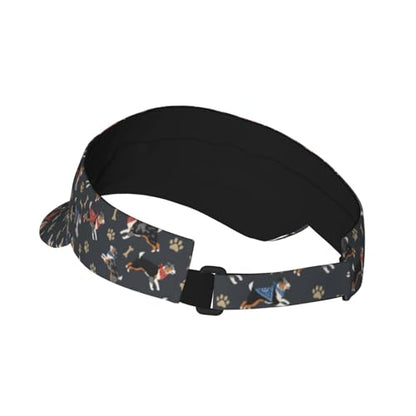 Adjustable Lightweight Open Top Sports Sun Visor Hat Cap for Golf Tennis - color: Cartoon Puppy and Paw