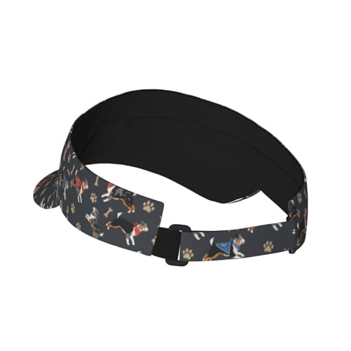 Adjustable Lightweight Open Top Sports Sun Visor Hat Cap for Golf Tennis - color: Cartoon Puppy and Paw
