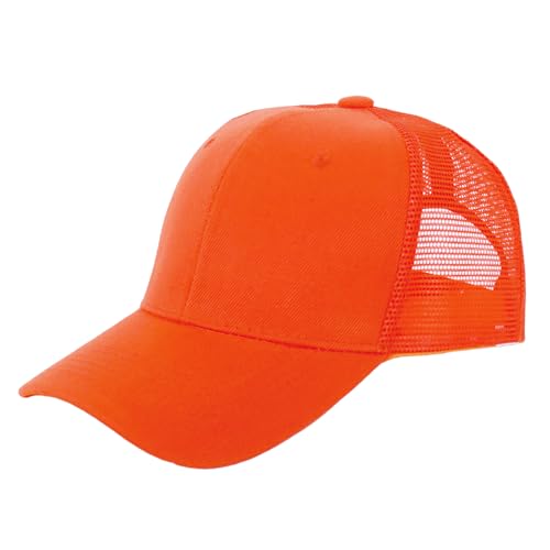 ZH 12 Pack Mesh Trucker Hats, Bulk Baseball Caps for Men and Women, Trucker Cap Wholesale - color: Orange