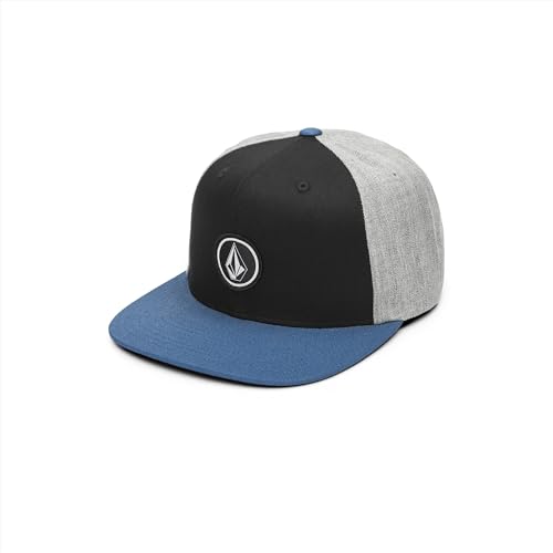 Volcom Men's Quarter Twill Snapback Hat – 6-Panel Adjustable Cap with Stone Logo Patch - color: Dark Blue