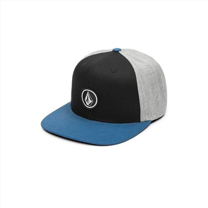 Volcom Men's Quarter Twill Snapback Hat – 6-Panel Adjustable Cap with Stone Logo Patch - color: Dark Blue