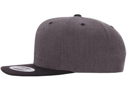 Yupoong Classics 6089 Wool-Blended Snapback Cap Bundle w/Cap Catcher - color: Dark Heather/Black