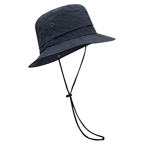 Croogo Sun Hats for Women UV Protection Summer Bucket Hat Waterproof Packable Fishing Hats Wide Brim Hiking Hat Gardening Hat - color: Afh02-blue