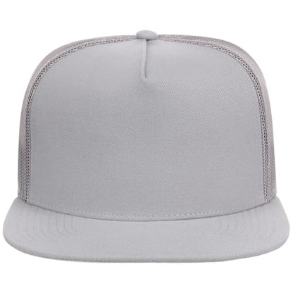 Lids Blank Essential 5-Panel Trucker Adjustable Snapback Hat - color: Grey