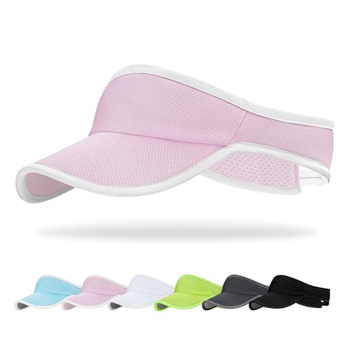 Sports Sun Visor Hat for Women Men, Lightweight Quick-Dry Sun Hat - color: Pink