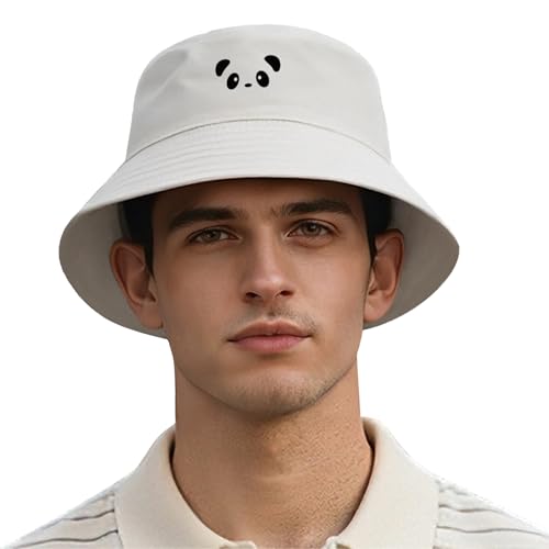 Embroidered Bucket Hat - color: Panda-white