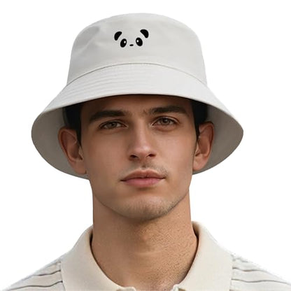 Embroidered Bucket Hat - color: Panda-white