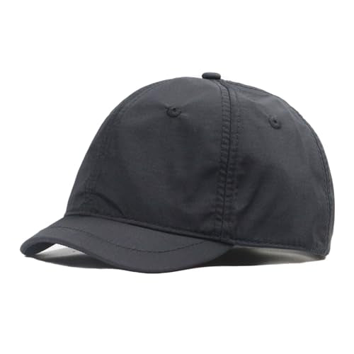 3cm Short Brim Stretch Fitted Baseball Caps Men's Quick Dry Breathable Unstructured Cap Curved Brim Trucker Hat K380 - color: Black