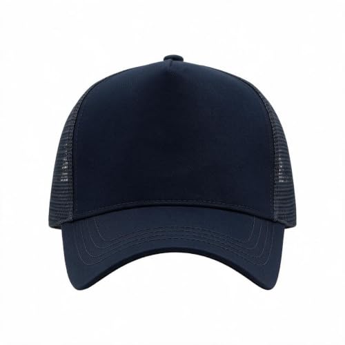 Oversize XXL Mesh Trucker Hat Big Head Hats for Men High Crown Baseball Cap Breathable Dad Hat Adjustable 23.6"-25.6" - color: Blue