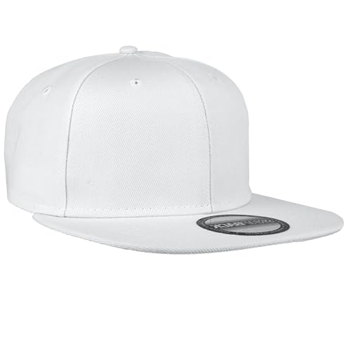 Gelante Plain Blank Flat Brim Adjustable Snapback Baseball Caps LOT 6 Pack - color: White