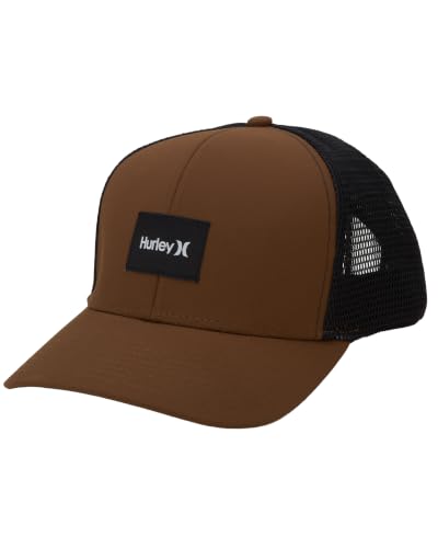 Hurley Mens Trucker Hat Fairway Mesh Trucker Hat, Quick Dry Snapback - color: Brown
