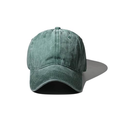 Classic Vintage Distressed Baseball Cap, Washed Cotton, Adjustable Fit - color: B-green