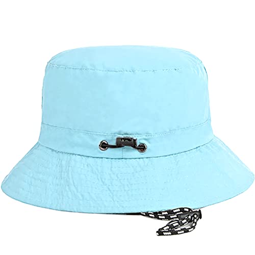 Waterproof Bucket Hat for Women and Men - UV Protection Beach Sun Hat Fishing Safari Boonie Hat Rain Hat Adjustable Packable - color: Blue - Waterproof
