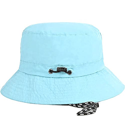 Waterproof Bucket Hat for Women and Men - UV Protection Beach Sun Hat Fishing Safari Boonie Hat Rain Hat Adjustable Packable - color: Blue - Waterproof